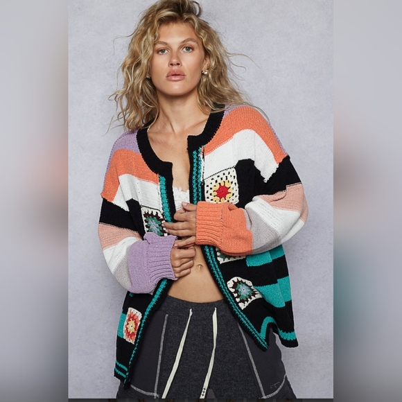 POL Multicolor Patchwork Cardigan - Picture 2 of 4